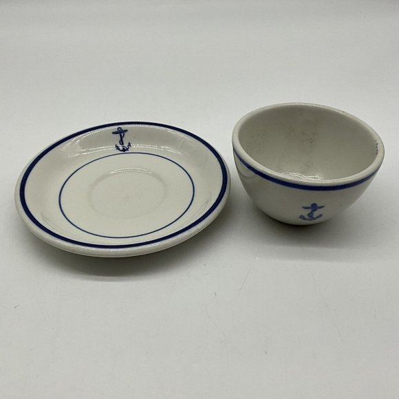 Shenango Vtg Navy China Restaurant Ware Includes Cup and Saucer and Small Bowl - Picture 12 of 16